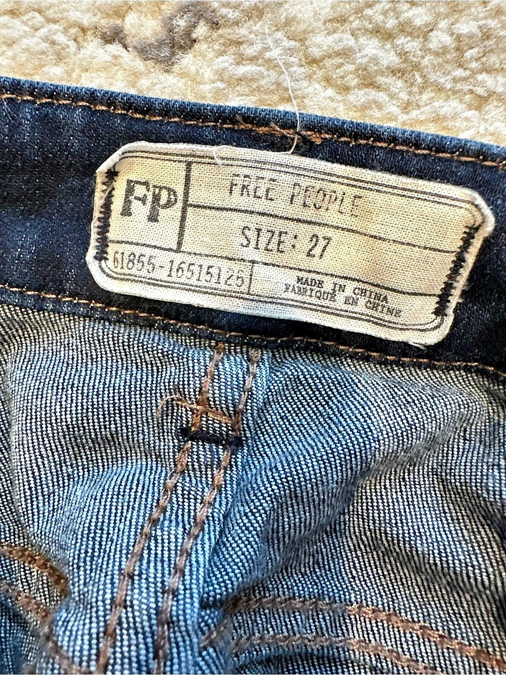 Free People FP Utility Overall Denim Straight Leg Overalls Waist 27 - Picture 3 of 10